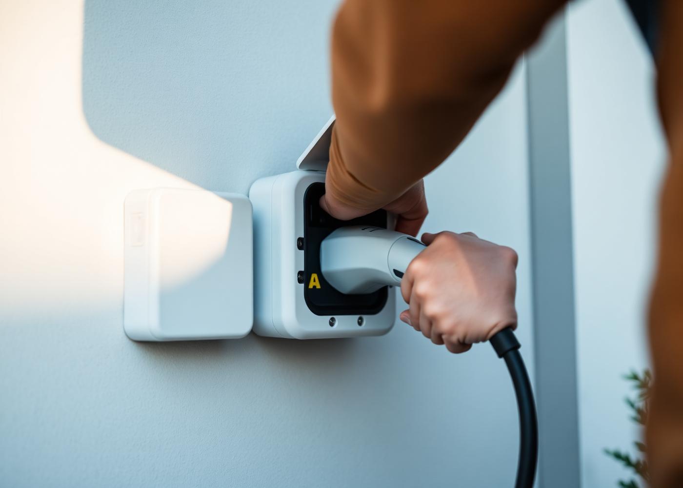 Installatie van een laadpaal aan een buitenmuur